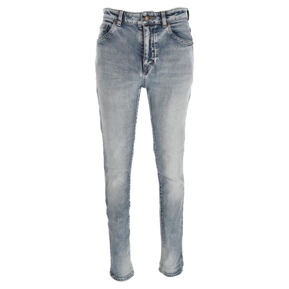 Saint Laurent Slim Light Wash Jeans in Light Blue Denim